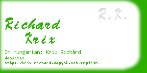 richard krix business card